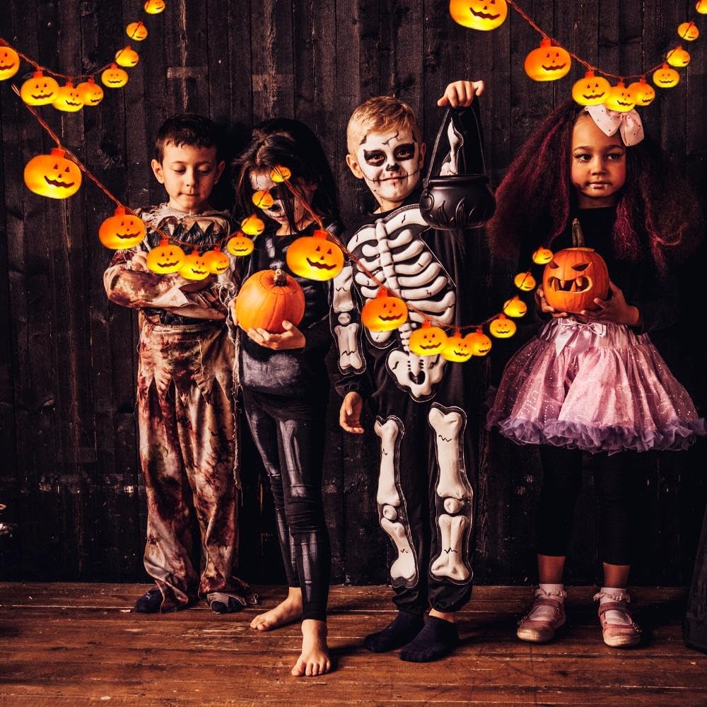 PAWARSO Halloween Pumpkin String Lights 3m 20 LED Waterproof