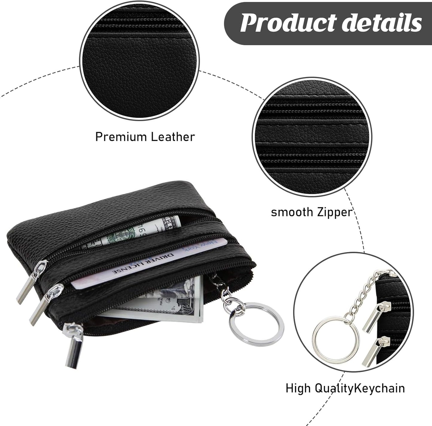 Small Leather Women’s Wallet Mini Coin Purse Card Holder Compact Pouch
