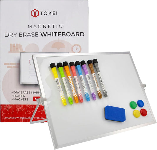 Tokei A3 Double‑Sided Magnetic Whiteboard + Pen & Eraser – Compact & Portable