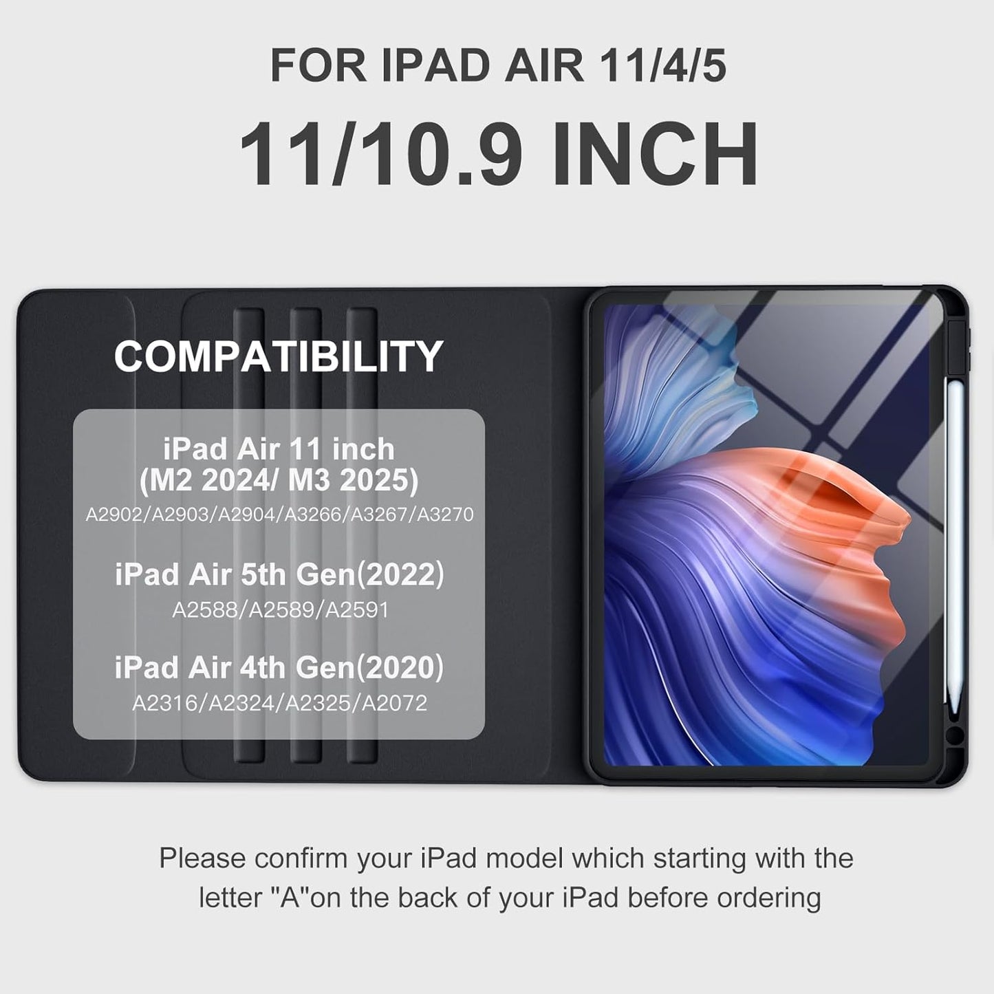 iPad Air 11" Keyboard Case UK Layout Backlit Detachable Cover Black B0CD7LHRPM