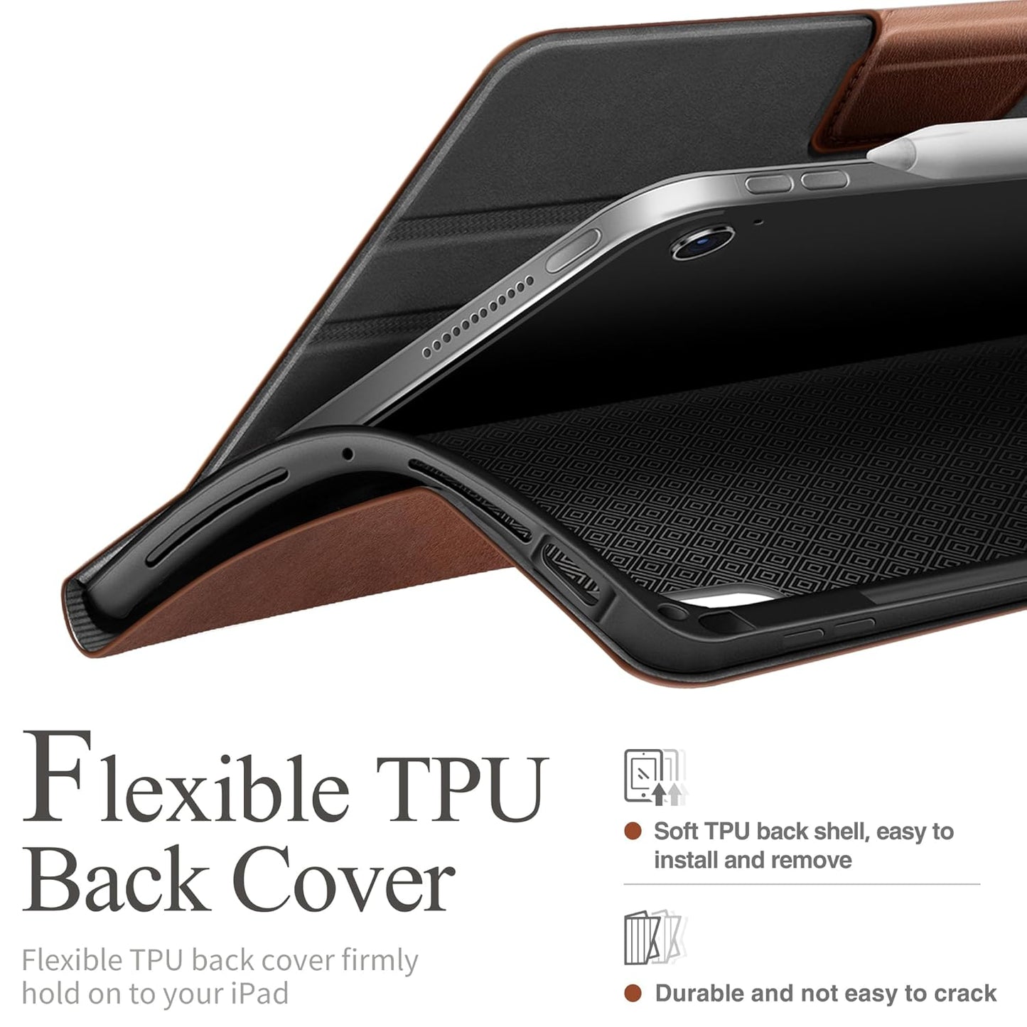 iPad Air 13" 2024 M2 Case with Pencil Holder Stand Magnetic Cover