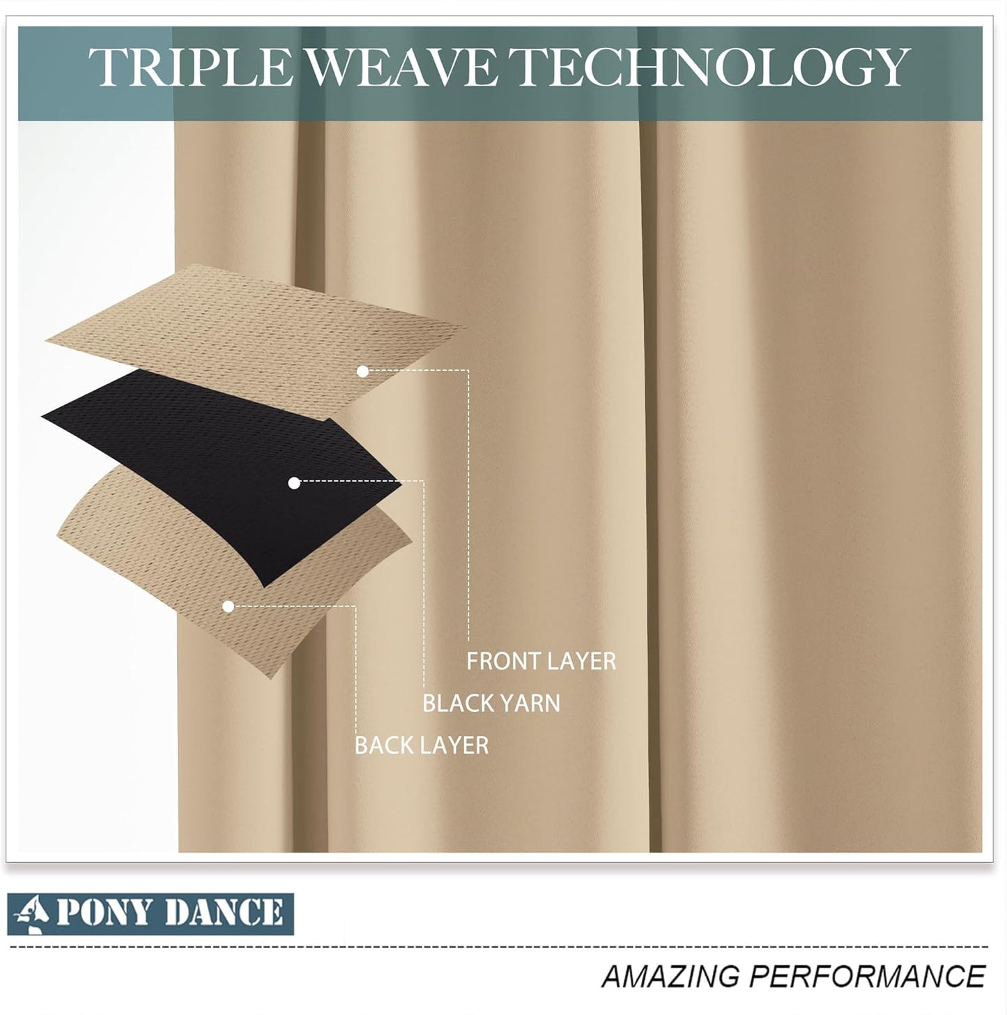 PONY DANCE French Door Blackout Curtain Thermal Insulated Panel