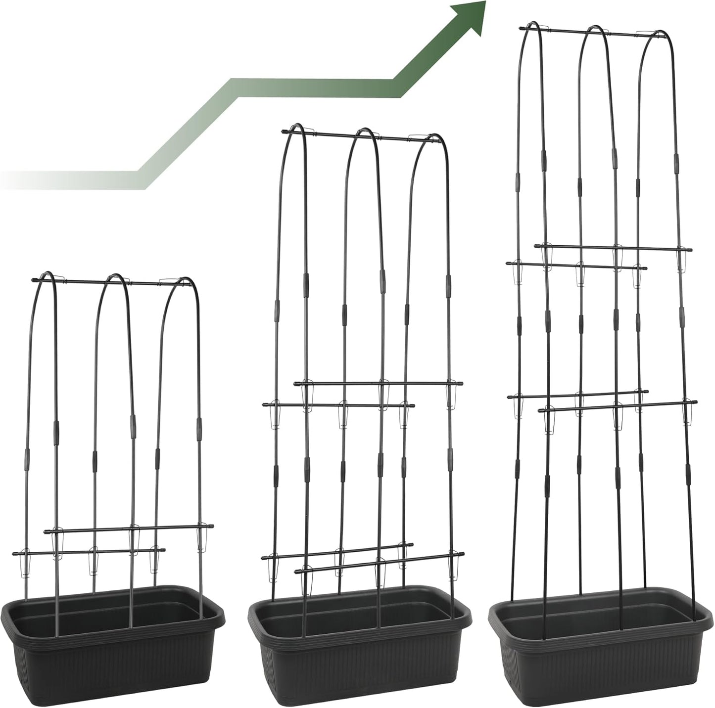 JonesHouseDeco 2Pcs Self-Watering Planter with Trellis for Veggies & Vines