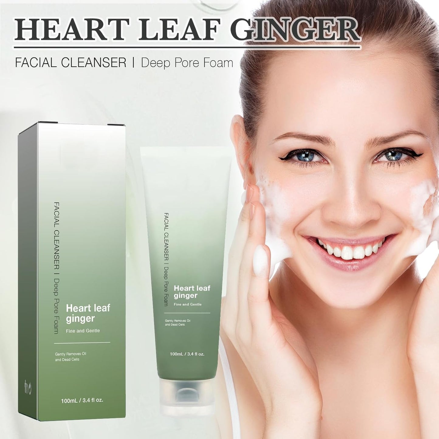 Heartleaf Pore Deep Cleanser – Salicylic & Hyaluronic Acid Foaming Facial Wash