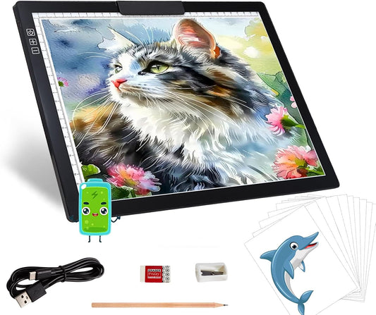 KEIRLIGHT A4 Rechargeable LED Light Board Tracing Pad Six Levels Brightness UK