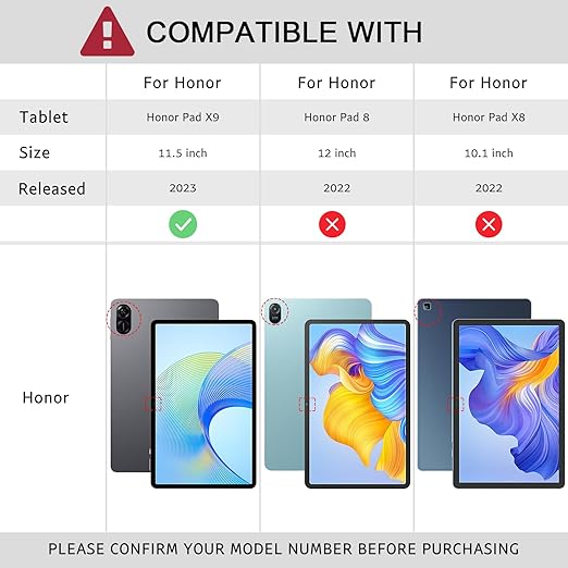 Honor Pad X9 11.5" Tablet Case Stand Folio Cover Green B0CD1NDJ6Y
