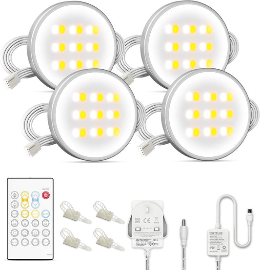 LED Under-Cabinet Lighting 4-Pack with Remote