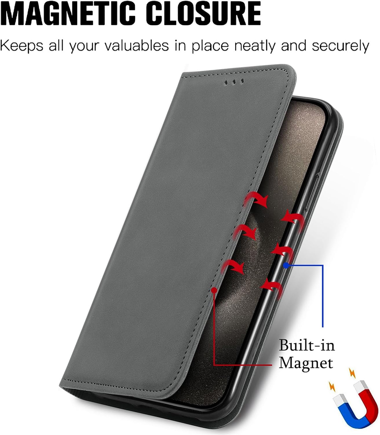OPPO A60 5G / A40 4G Wallet Case PU Leather Magnetic Flip Cover B0DGQHZ99Q