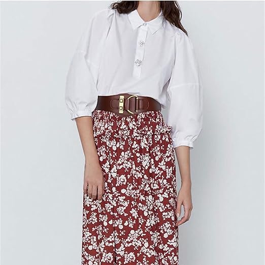 Women’s Wide Elastic Waist Belt Faux Leather Cinch Waistband Fashion