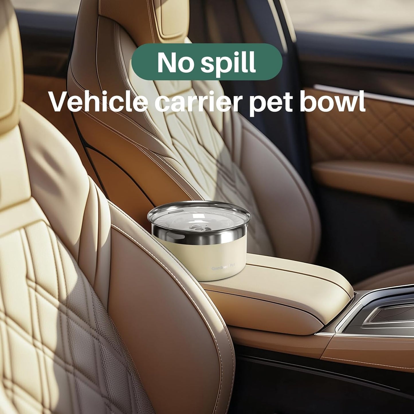 Gardner Pet Anti Spill Stainless Steel Dog Water Bowl Slow Drink