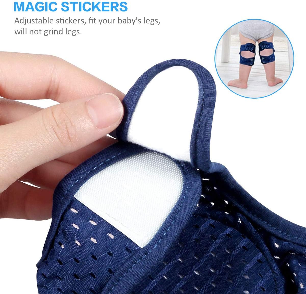 Baby Knee Pads Crawling Protector Adjustable Anti Slip 3 Pairs