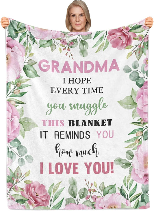 Sowide ‘Best Grandma’ Super Soft Flannel Blanket – Ideal Gift from Grandchildren