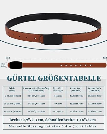 Kajeer Kids Reversible Belt Black Brown School Uniform PU Leather