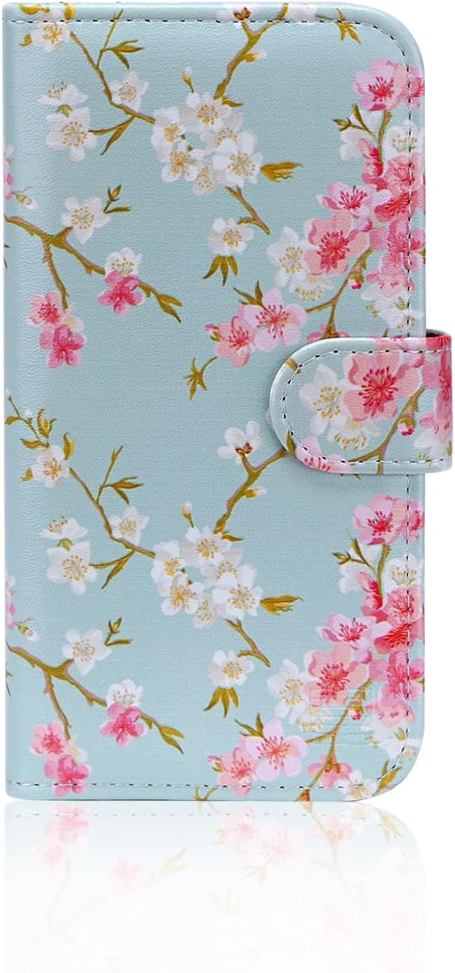 Floral PU Leather Wallet Case iPhone X XS Magnetic Stand