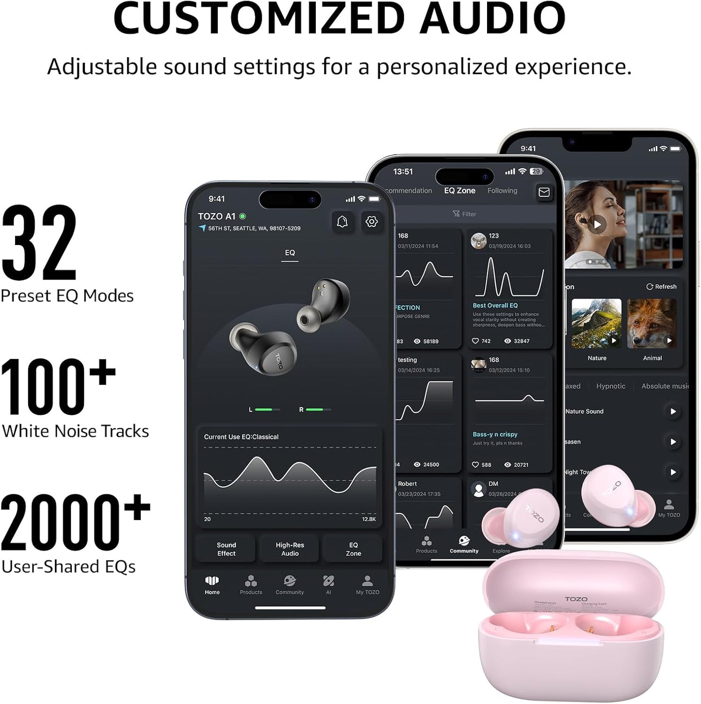 TOZO A1 Mini Wireless Earbuds Bluetooth 5.3 In‑Ear Headphones IPX5 Waterproof