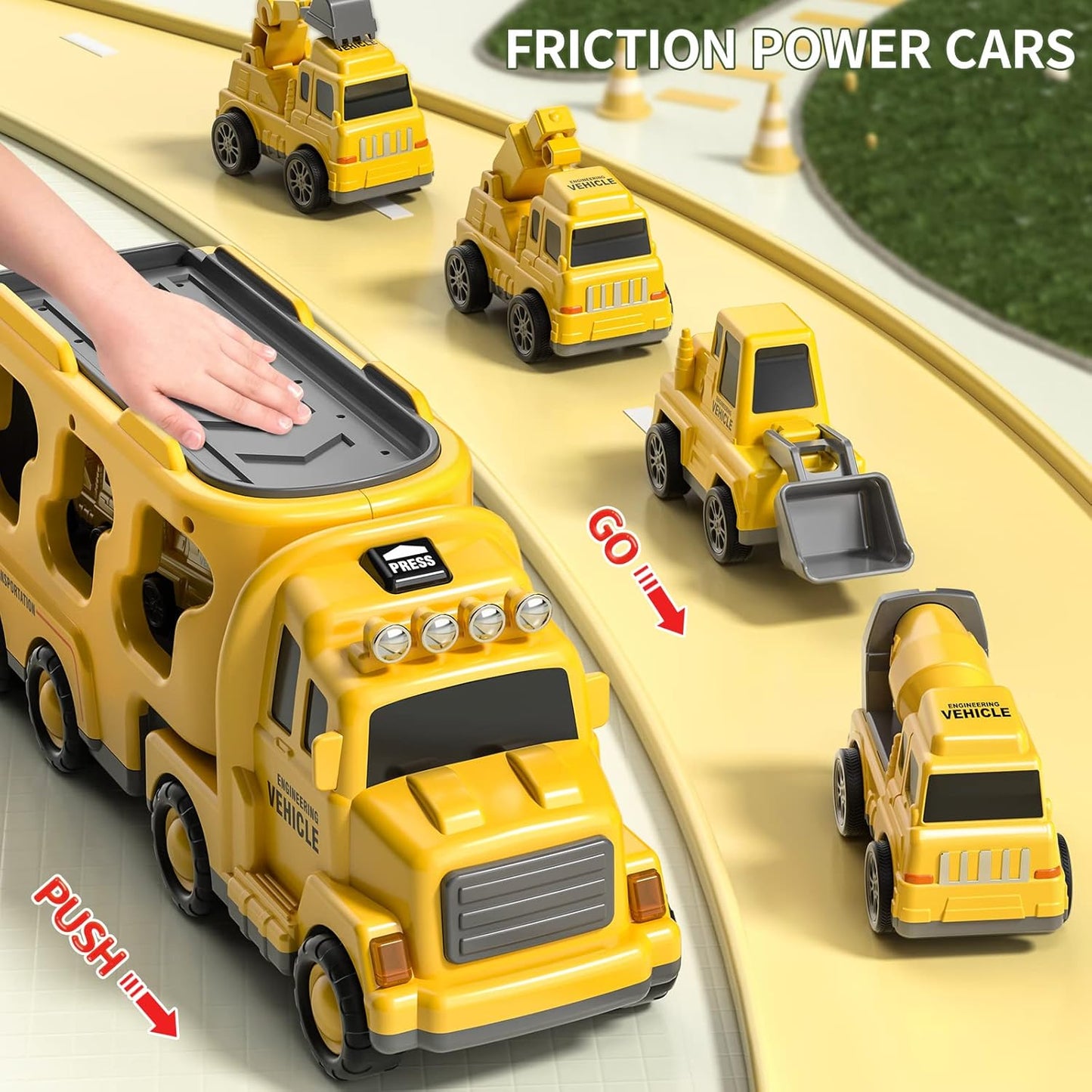 Kids Construction Truck Toy Set Engineering Vehicles Play Set