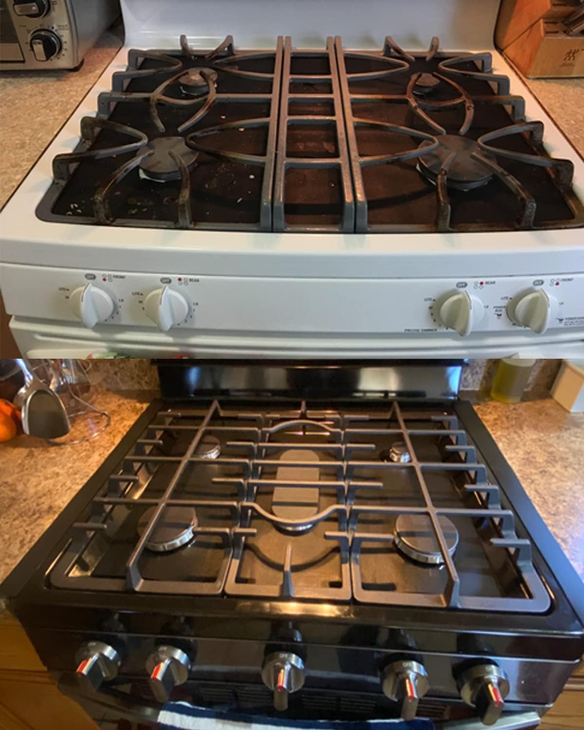 MSDADA 8pc Gas Hob Burner Covers & 2 Silicone Gap Protectors