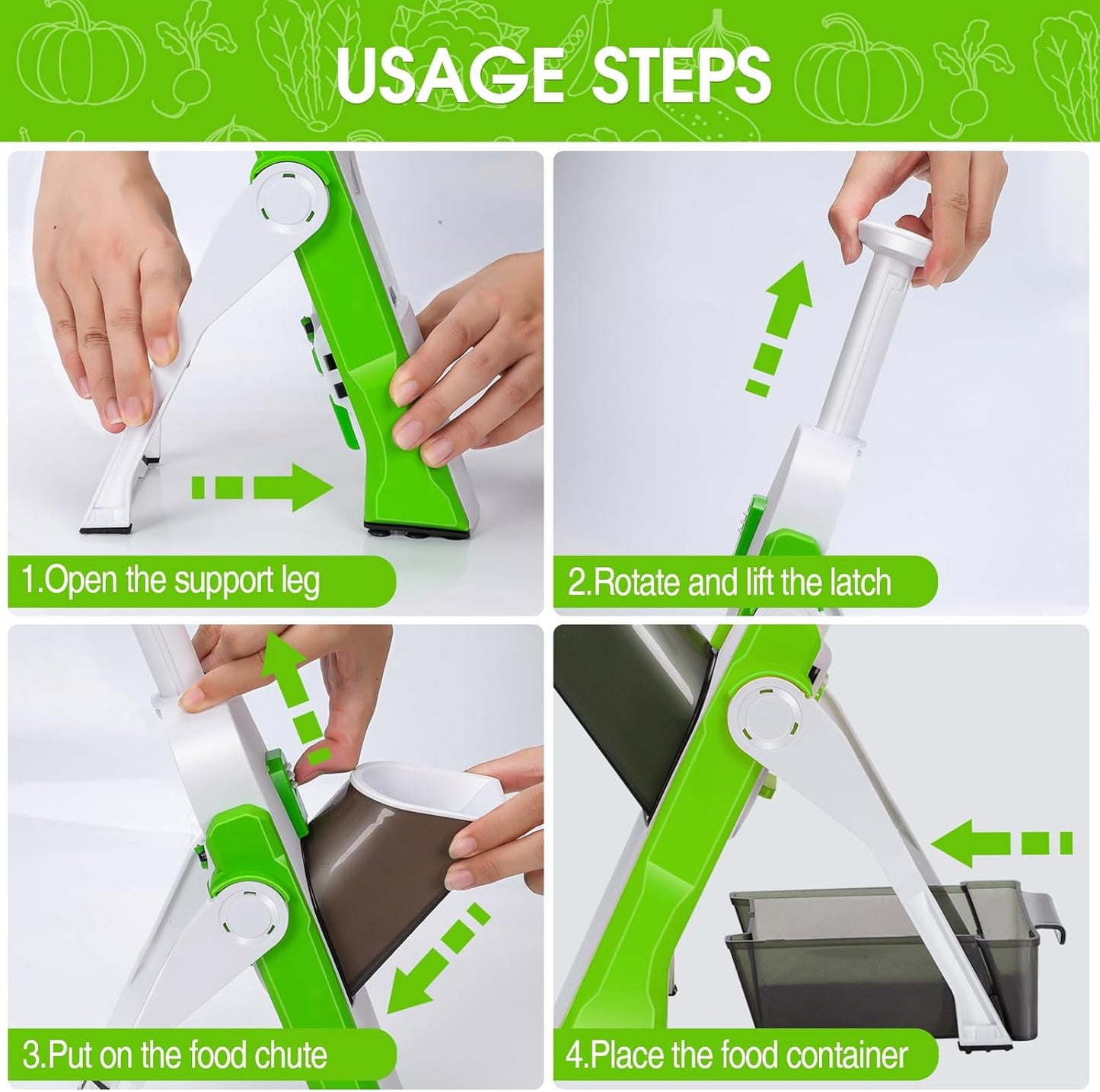 MASTERTOP Adjustable Mandoline Vegetable Slicer – Safe, 4‑Mode Cutter