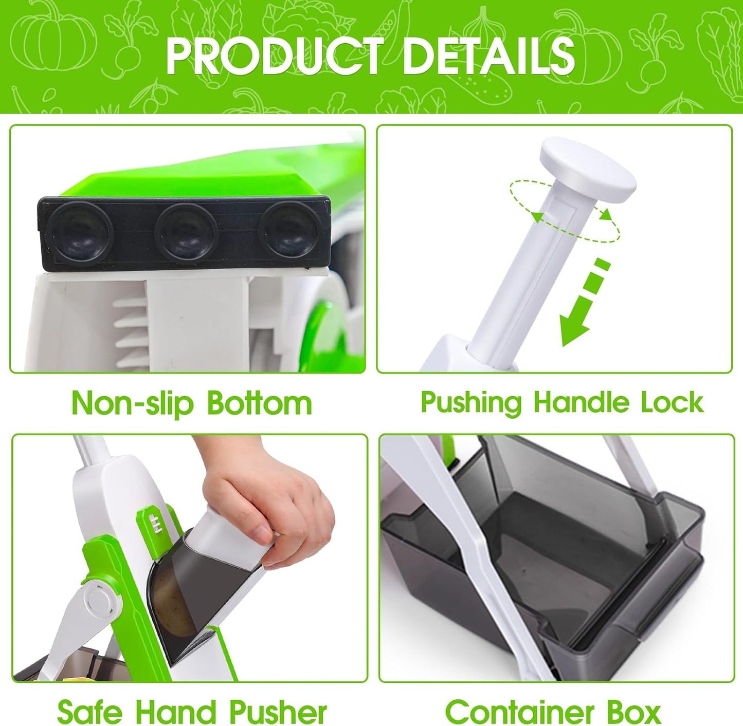 MASTERTOP Adjustable Mandoline Vegetable Slicer – Safe, 4‑Mode Cutter