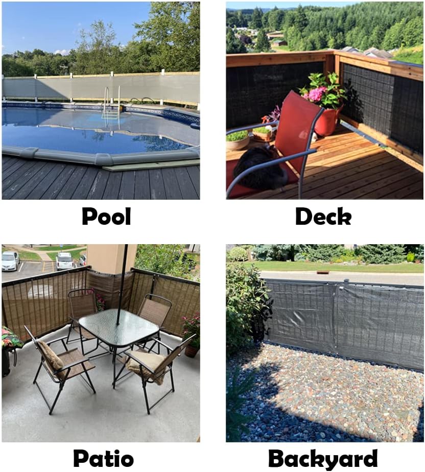 Balcony Privacy Screen Fence Cover UV Weatherproof Windscreen 0.9x6m Black