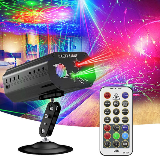 SPOOBOOLA DJ Disco Party Lights – Sound‑Activated LED Stage Light with Remote