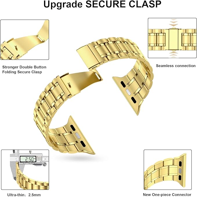 MioHHR Stainless Steel Apple Watch Strap Metal Bracelet Band B0DKBDGS68