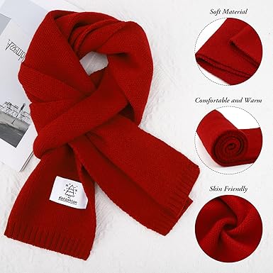 Knit Winter Scarf Lightweight Warm Unisex Fashion Solid Colour