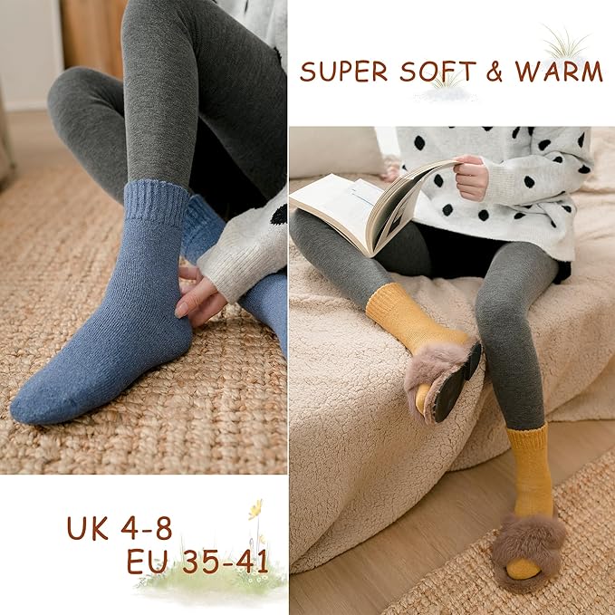 5 Pairs Thermal Socks Women Warm Winter Thick Soft UK 4-8 B0FHJZMGJ4