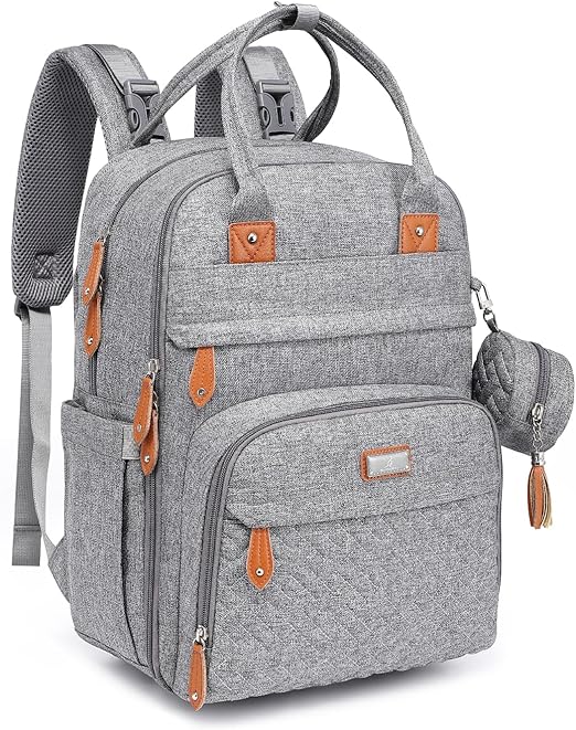 BabbleRoo Baby Diaper Backpack with Changing Mat & Pacifier Holder