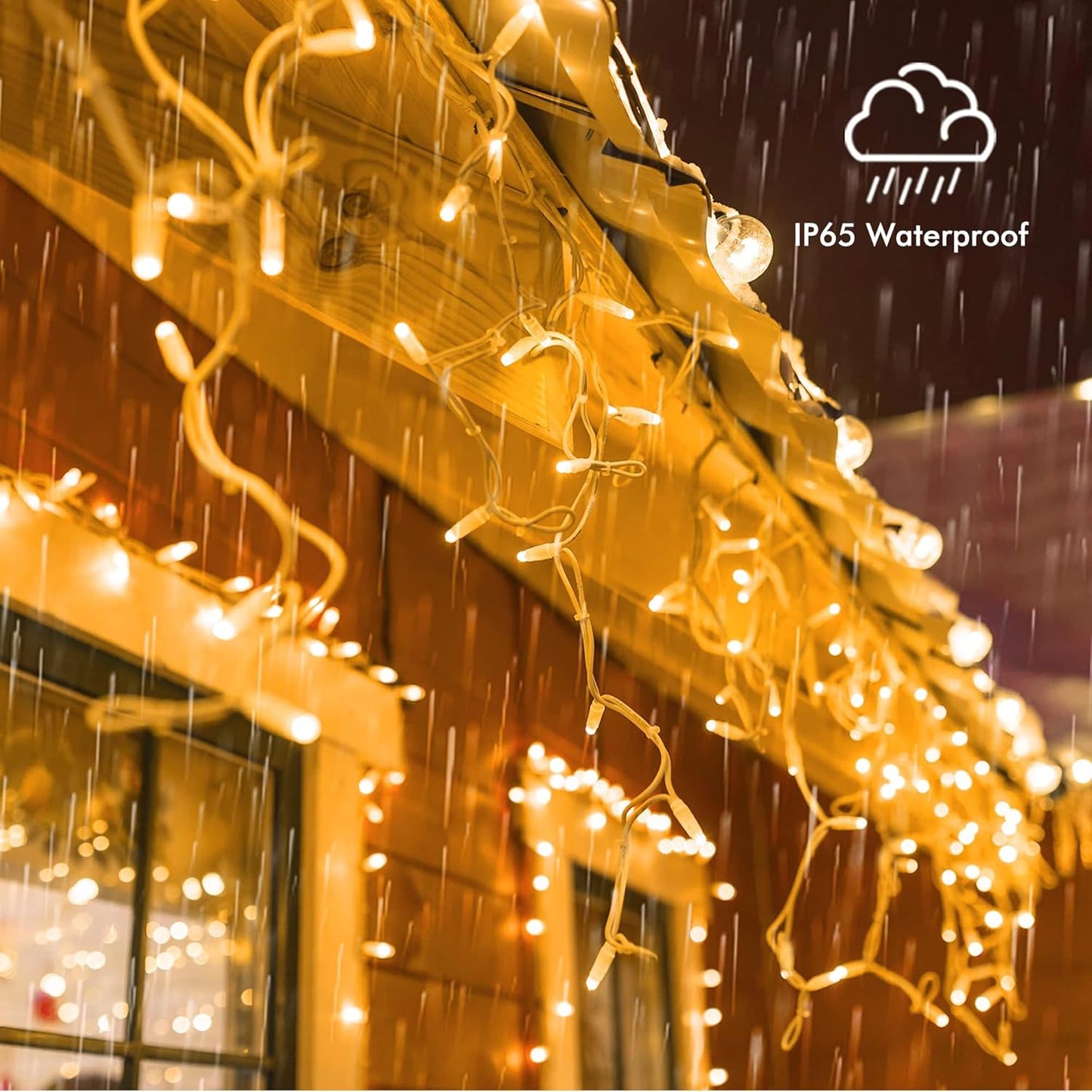 GYLEFY 20m 720 LED Warm White Outdoor Icicle Christmas Lights