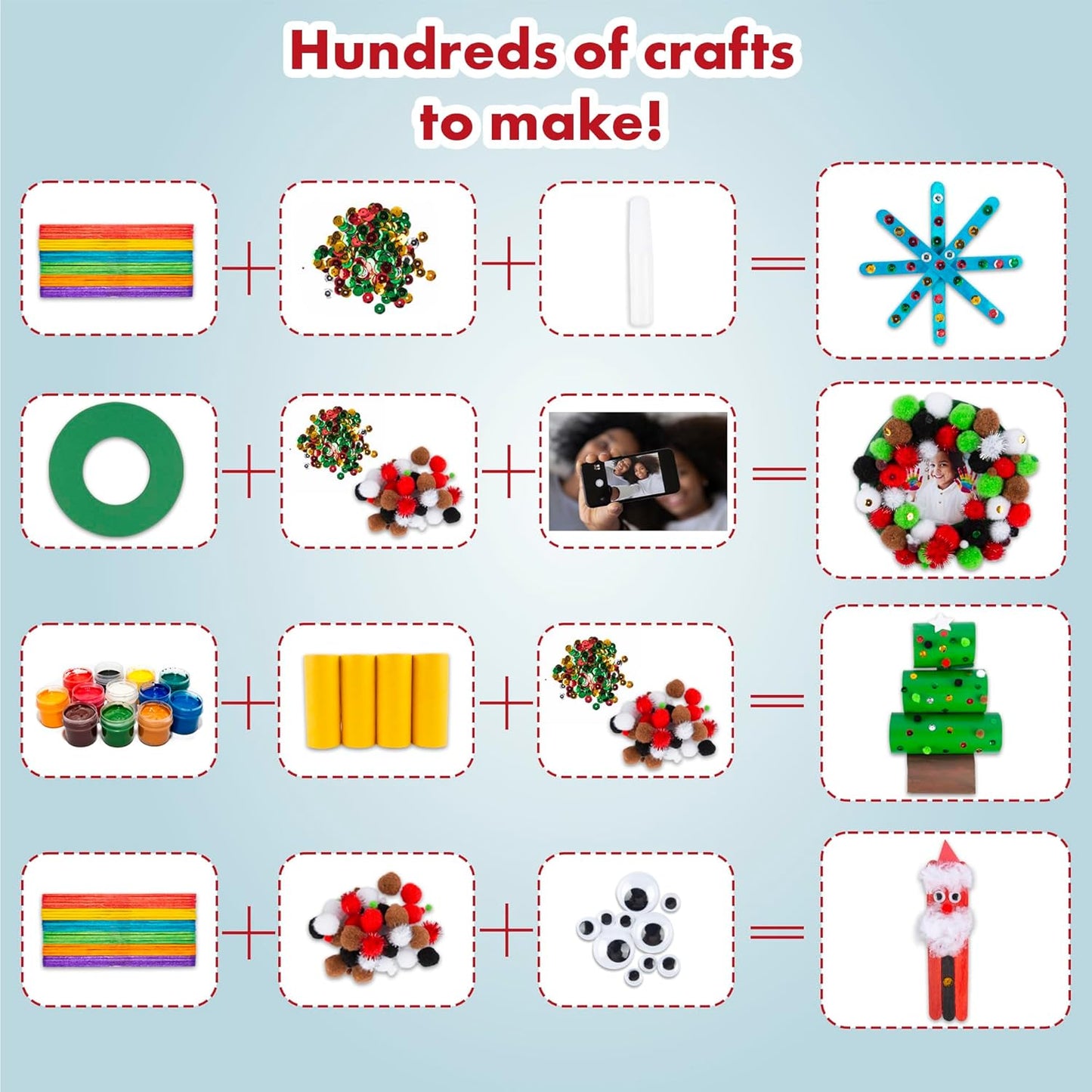 abeec Giant Christmas Craft Box 1200pcs Kids Art Set DIY Decorations
