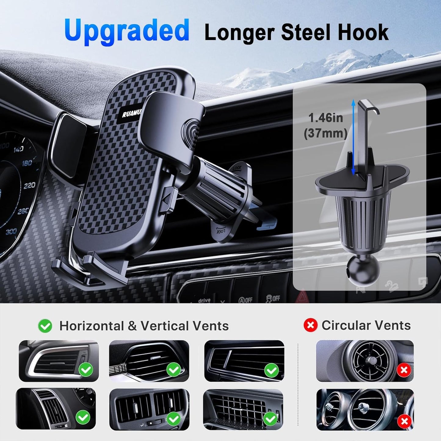 Car Phone Holder Windscreen Dashboard Vent Mount Universal Mobile Stand