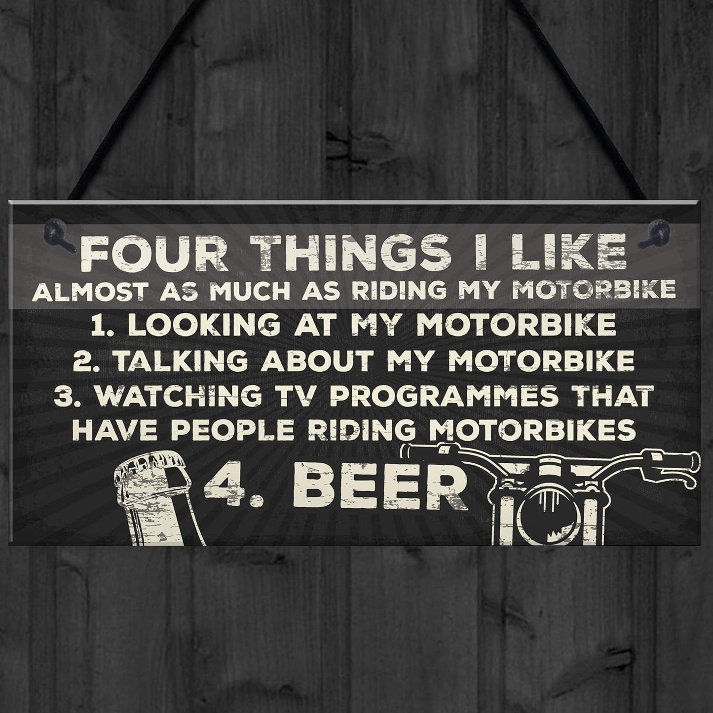 Red Ocean Biker Man Cave Sign Motorbike Garage Plaque Gift For Dad Husband