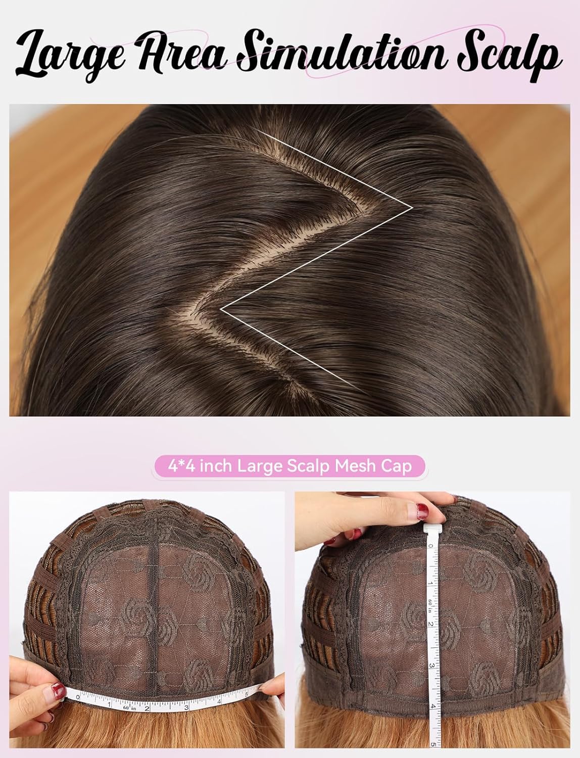 Womens Synthetic Wig Mid Long Straight Layered Fringe Natural Brown