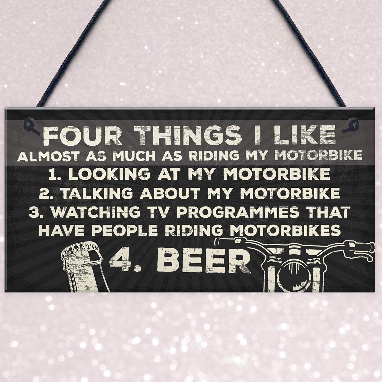 Red Ocean Biker Man Cave Sign Motorbike Garage Plaque Gift For Dad Husband