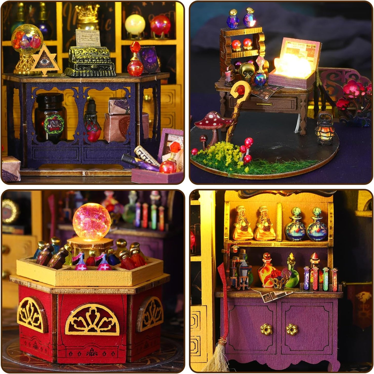 Mostop DIY Miniature Dollhouse Kit Wooden Magic LED House Craft Toy