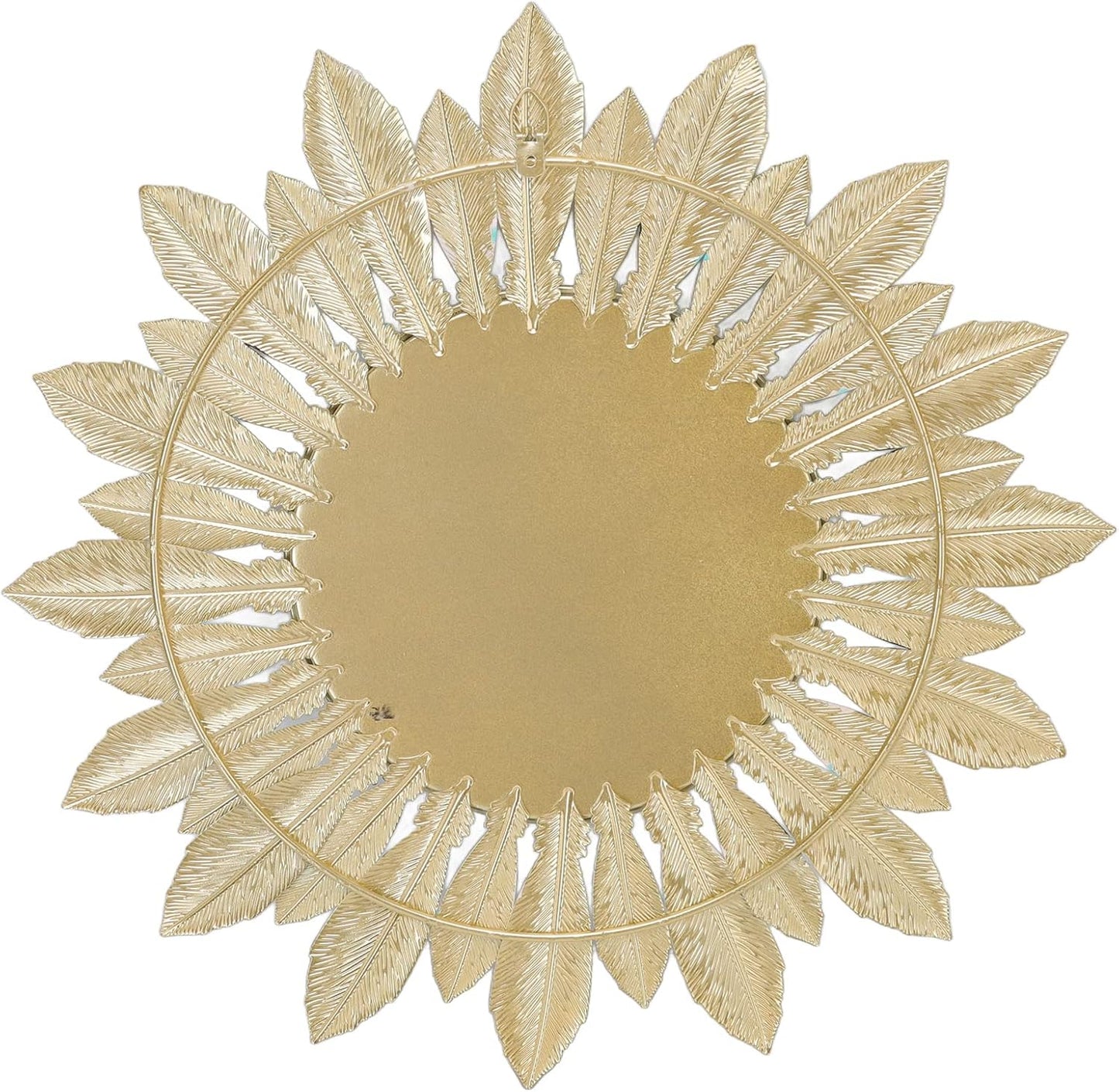 Tyenaza Boho Feather Wall Mirror Round Decorative Entryway