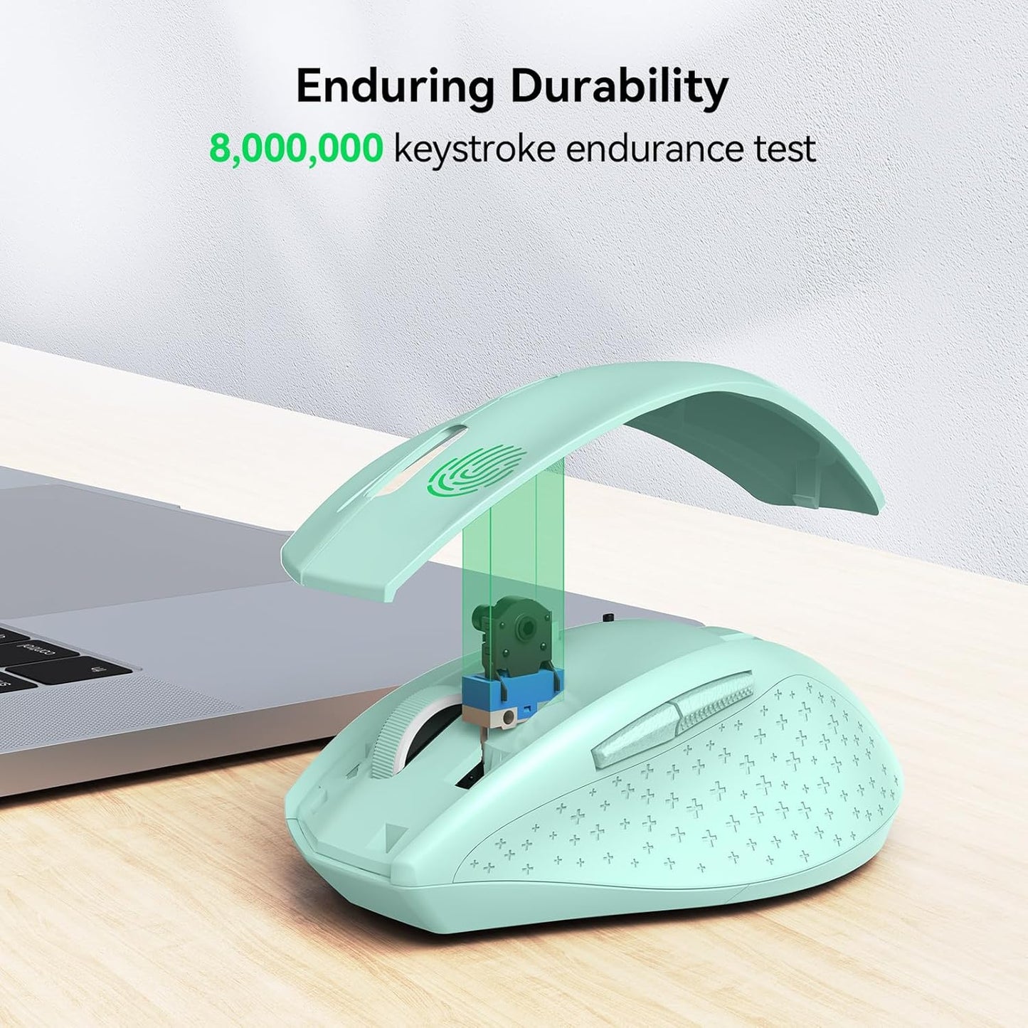 Wireless Mouse 4800 DPI Optical Adjustable Levels Silent USB Green