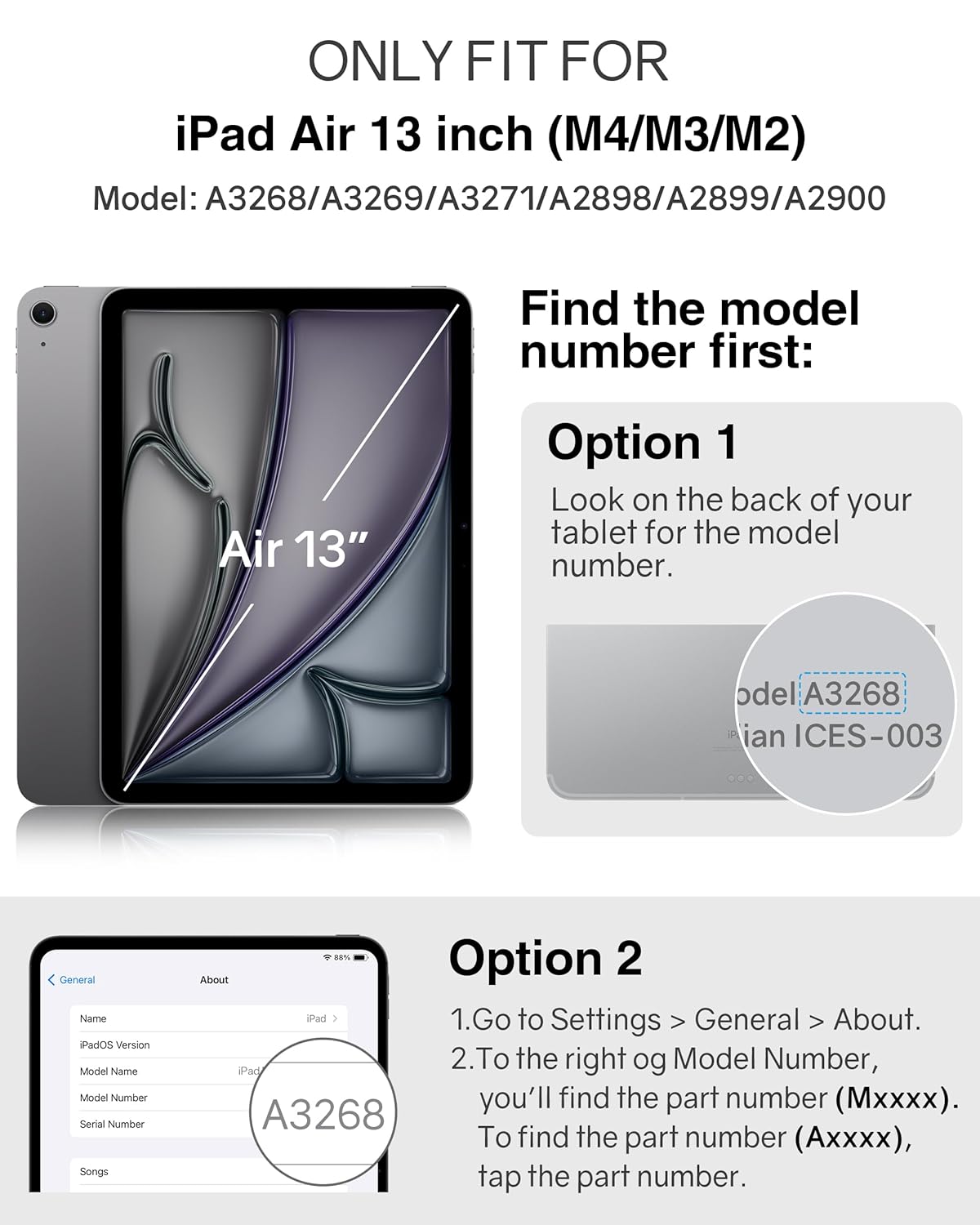 iPad Air 13" 2024 M2 Case with Pencil Holder Stand Magnetic Cover
