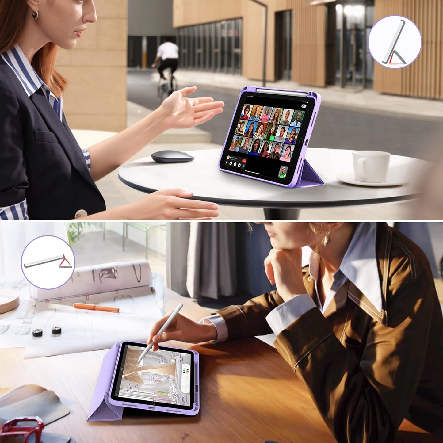 CACOE iPad 10th Gen 10.9 Case with Pencil Holder TPU Smart Cover