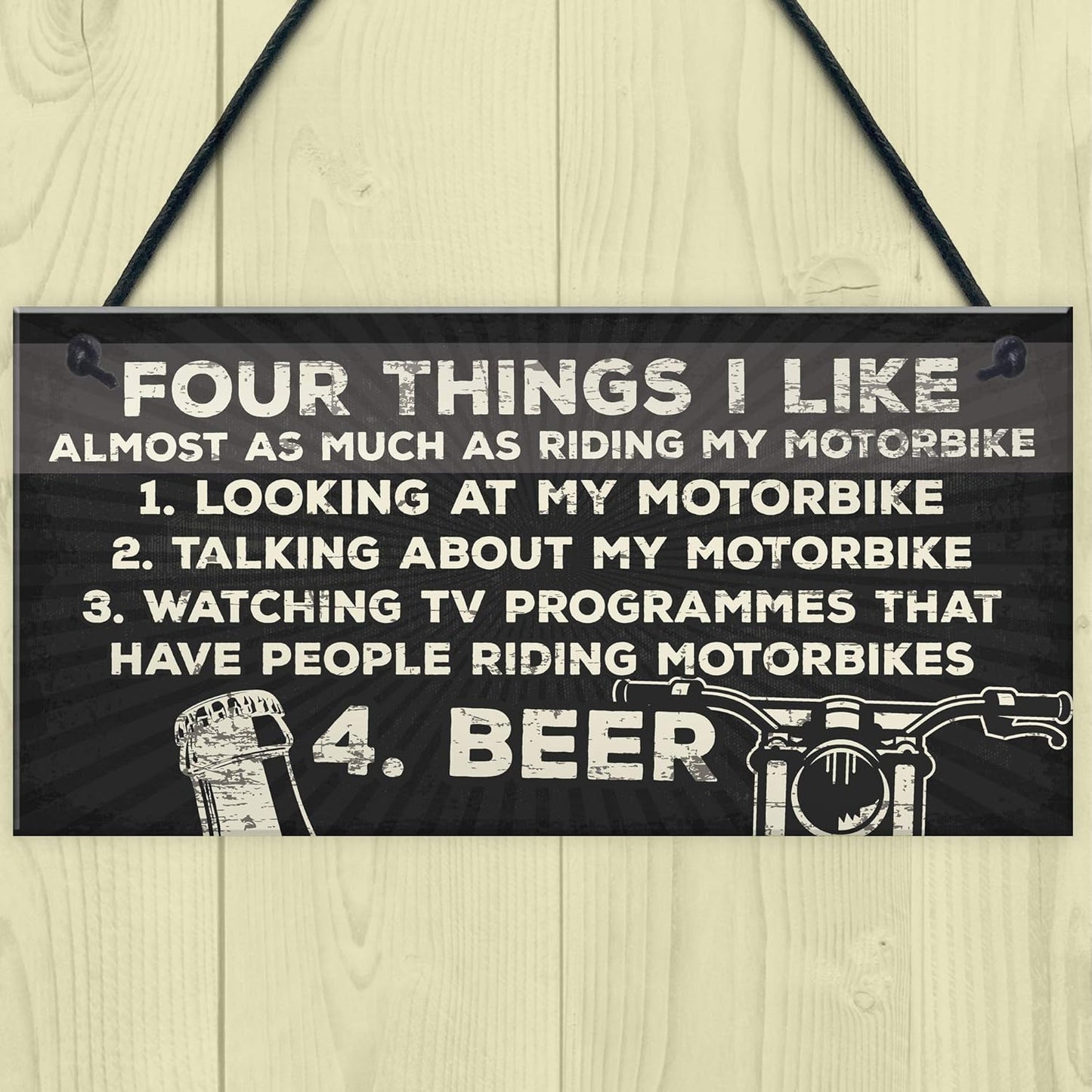 Red Ocean Biker Man Cave Sign Motorbike Garage Plaque Gift For Dad Husband