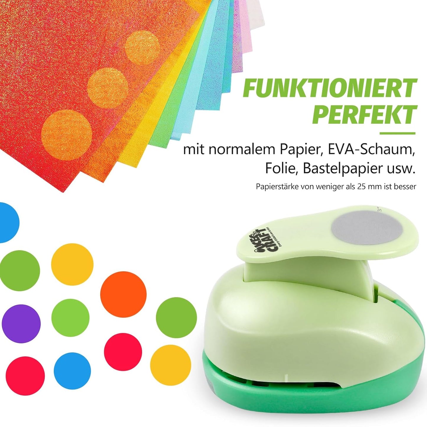 UCEC 3" Circle Paper Punch – Large Craft Hole Punch for Scrapbooking & DIY