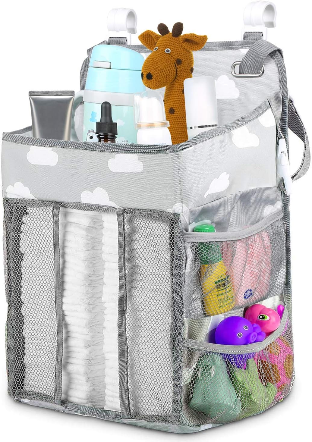 Nursery Hanging Crib Organiser Baby Bed Storage Nappy Holder