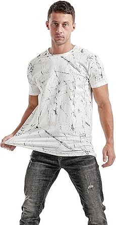 Mens Round Neck T Shirt Short Sleeve Pre Shrunk Breathable White