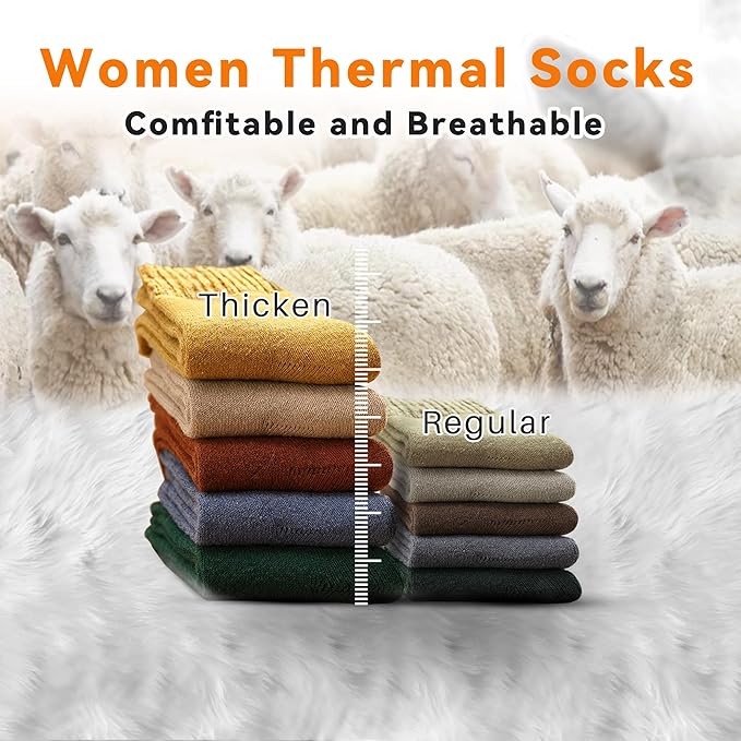 5 Pairs Thermal Socks Women Warm Winter Thick Soft UK 4-8 B0FHJZMGJ4