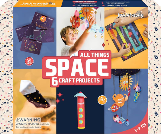 JackInTheBox Space Science 6-in-1 Craft Kit STEM Toy Age 6-10 Solar System Gift