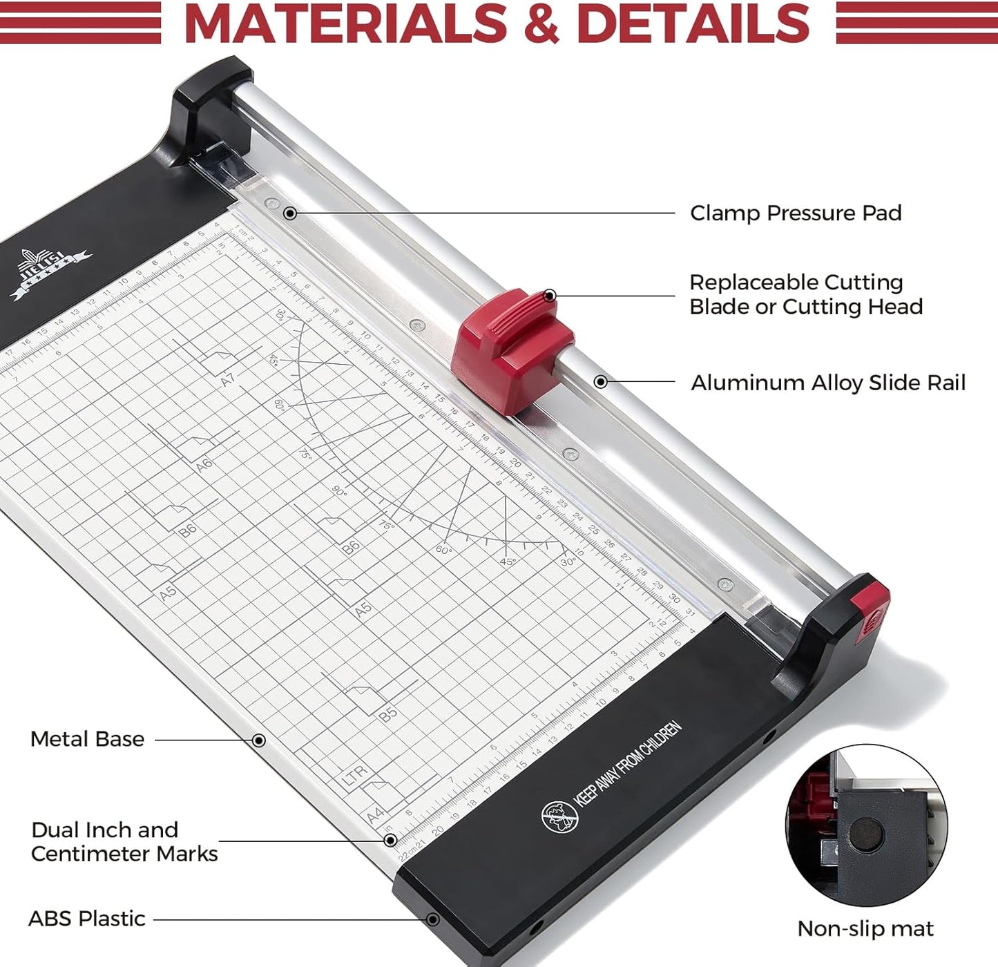JIELISI A4 Guillotine Paper Cutter Scrapbooking Trimmer 12 Inch
