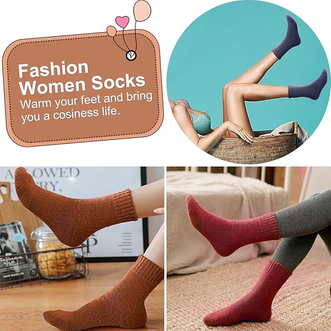 5 Pairs Thermal Socks Women Warm Winter Thick Soft UK 4-8 B0FHJZMGJ4
