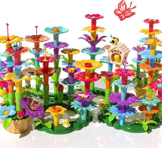 TEMI 138‑Piece Flower Garden Building Toy Set STEM Educational Play for 3‑6 Years