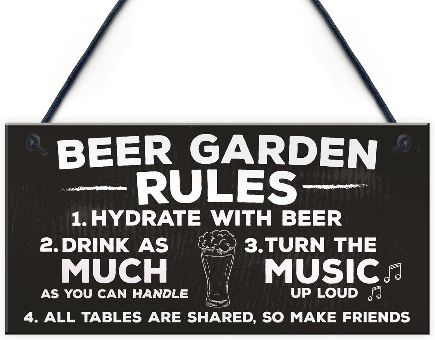 Red Ocean Beer Garden Rules Hanging Pub Shed Bar Plaque Alcohol Gift